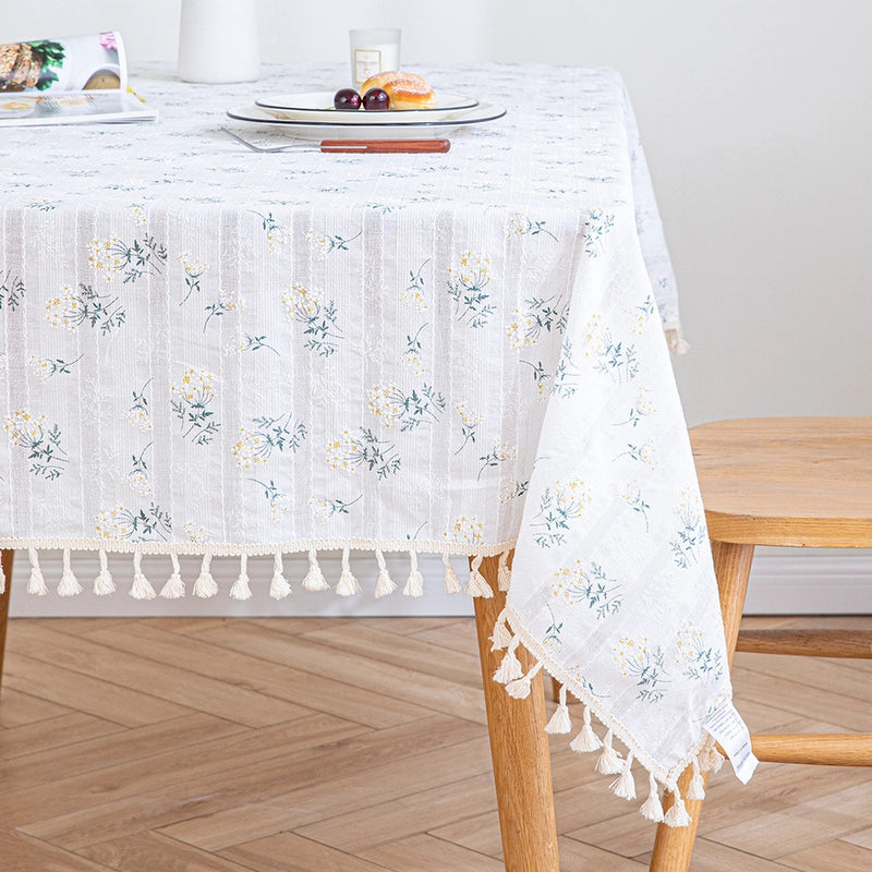 Fresh Daisy Tablecloth  Pastoral Floral Tablecloth Cotton And Linen Table Mat Coffee Table Table Cover Cloth