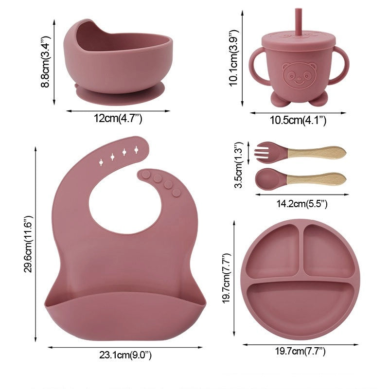 Casual Solid Color Silica Gel Tableware 1 Set