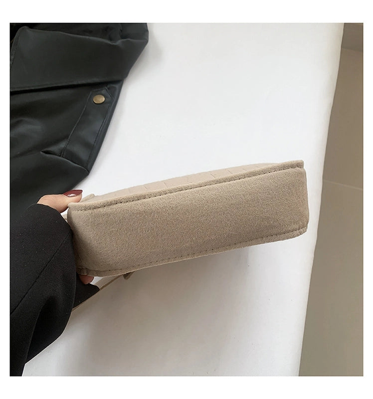 Women's Small Cloth Solid Color Basic Vintage Style Zipper Underarm Bag