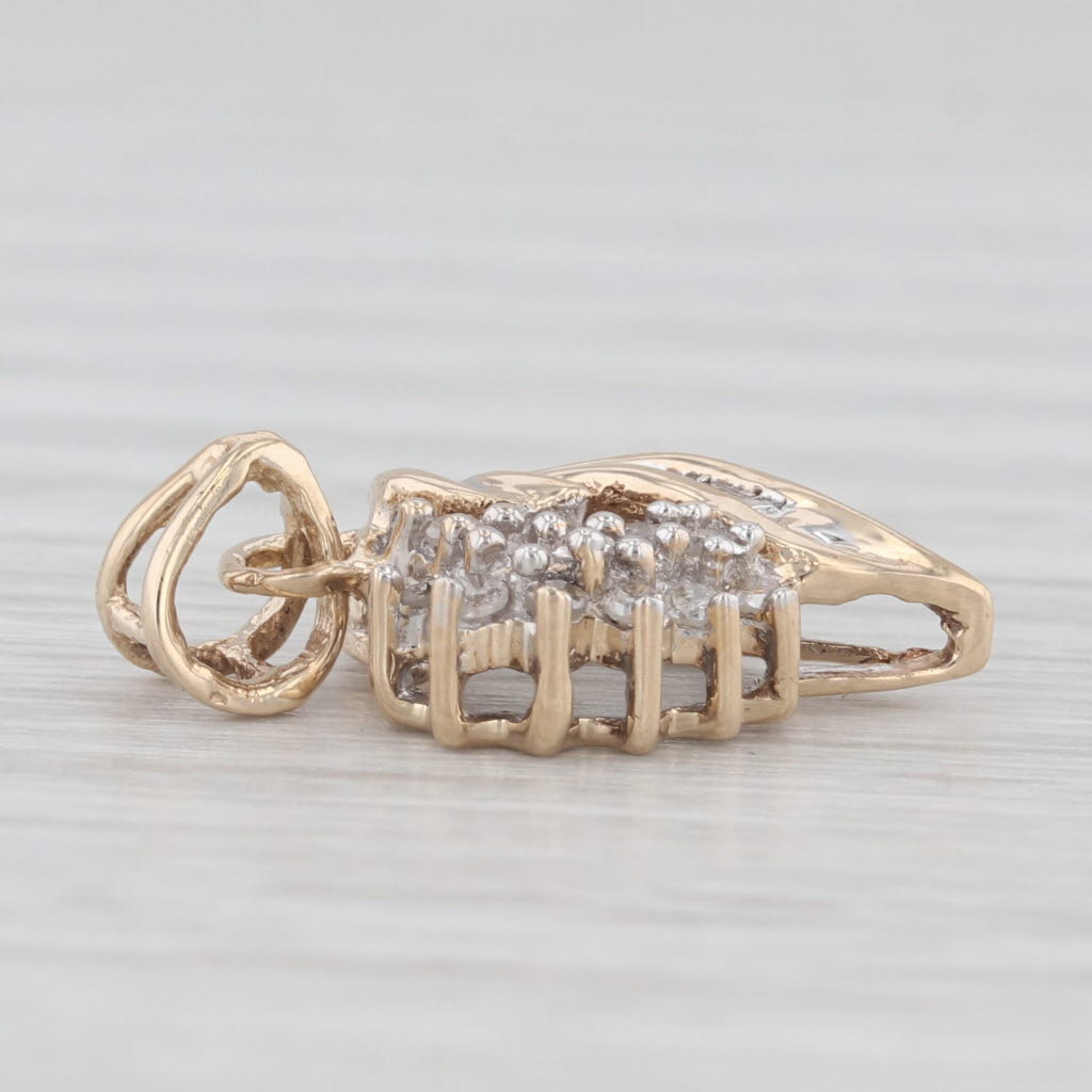 0.11ctw Diamond encrusted Open Heart Pendant 10k Yellow Gold