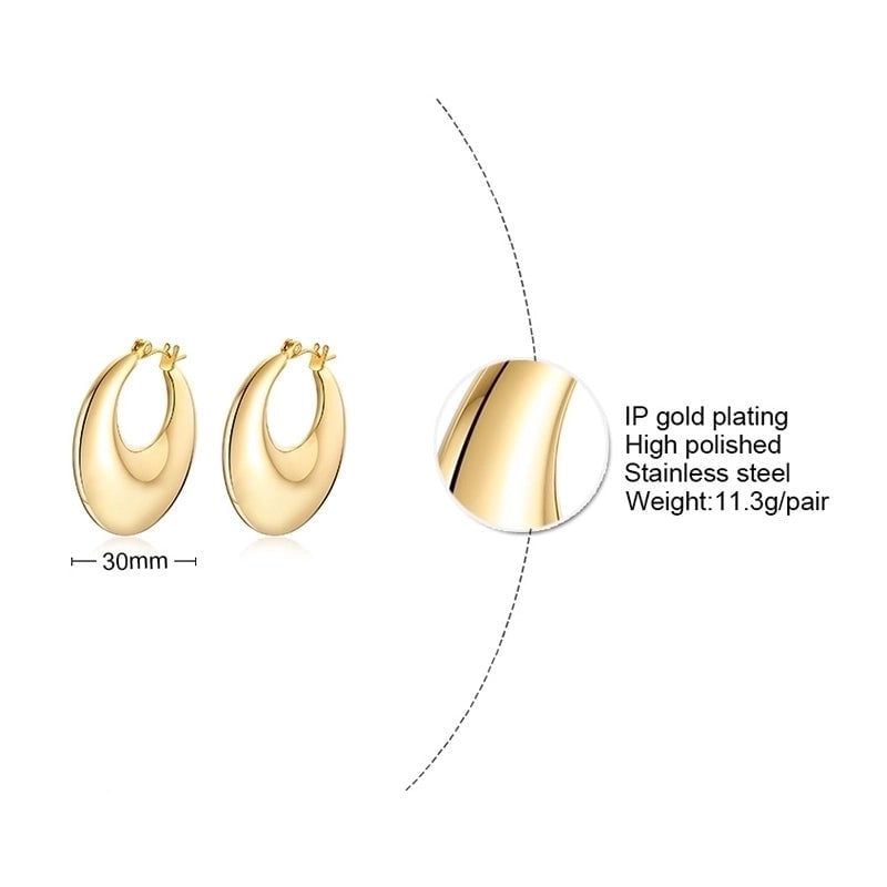 1 Pair Minimalist U Shape Plating 201 Stainless Steel Earrings