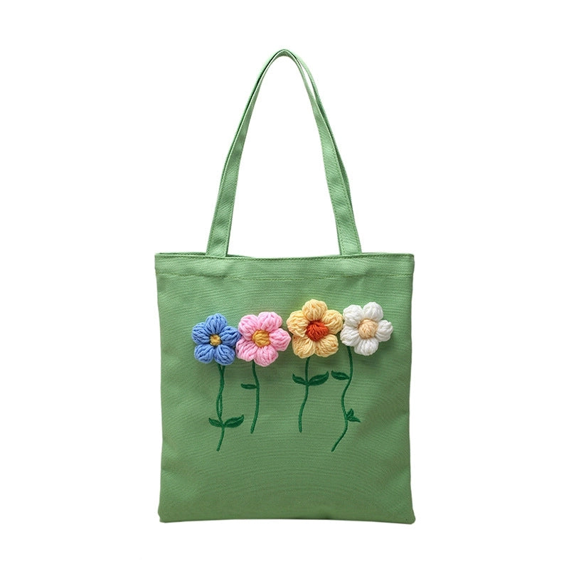 Women's Streetwear Flower Canvas Shopping Bags