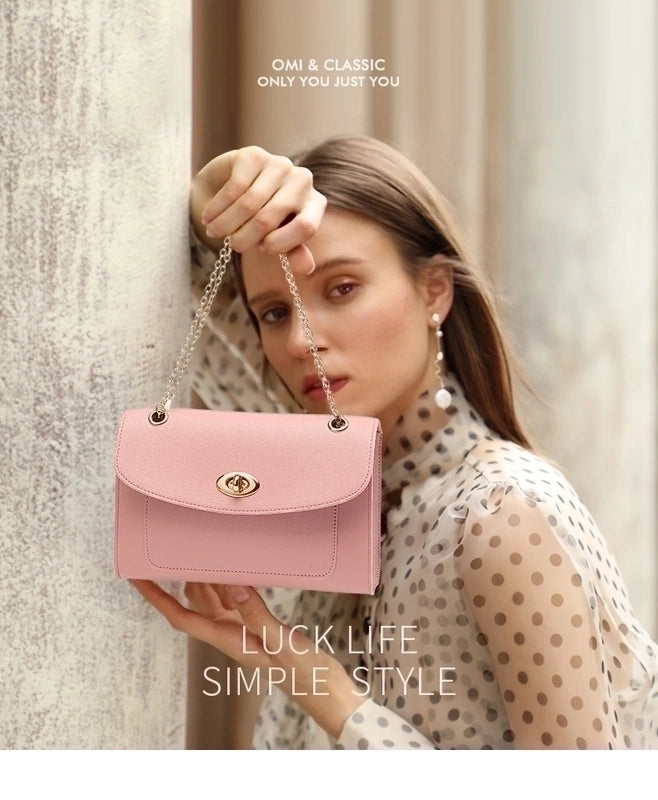 Women's Small All Seasons Pu Leather Elegant Basic Square Bag