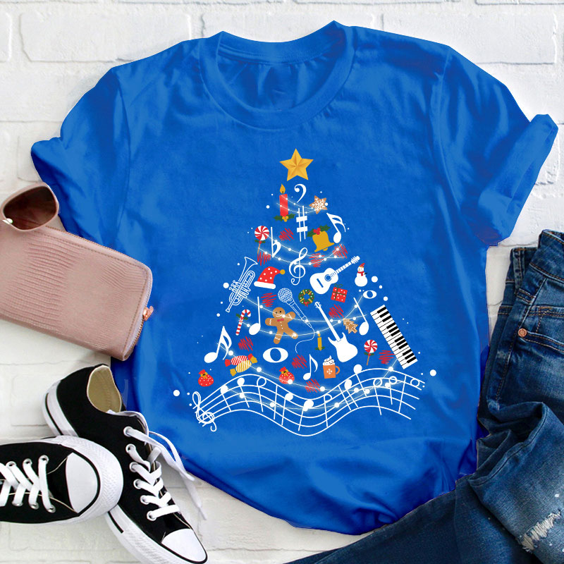 Musical Christmas Tree Teacher T-Shirt