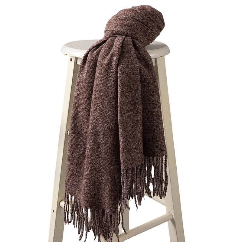 Unisex Minimalist Solid Color Polyester Scarf