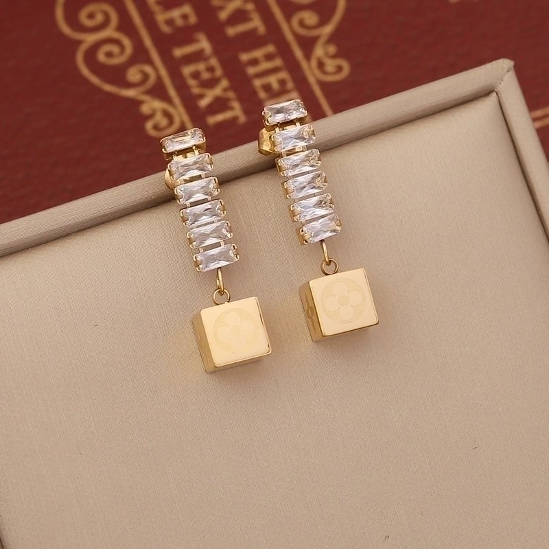 Fashion Color Block Stainless Steel Plating Inlay Zircon Bracelets Earrings Necklace