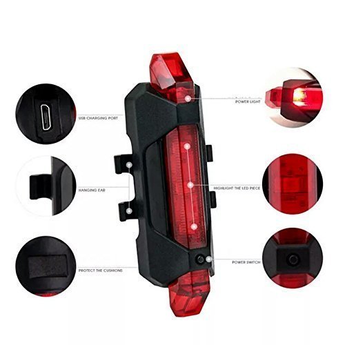 Rechargeable Bicycle Front Waterproof LED Light (Red)