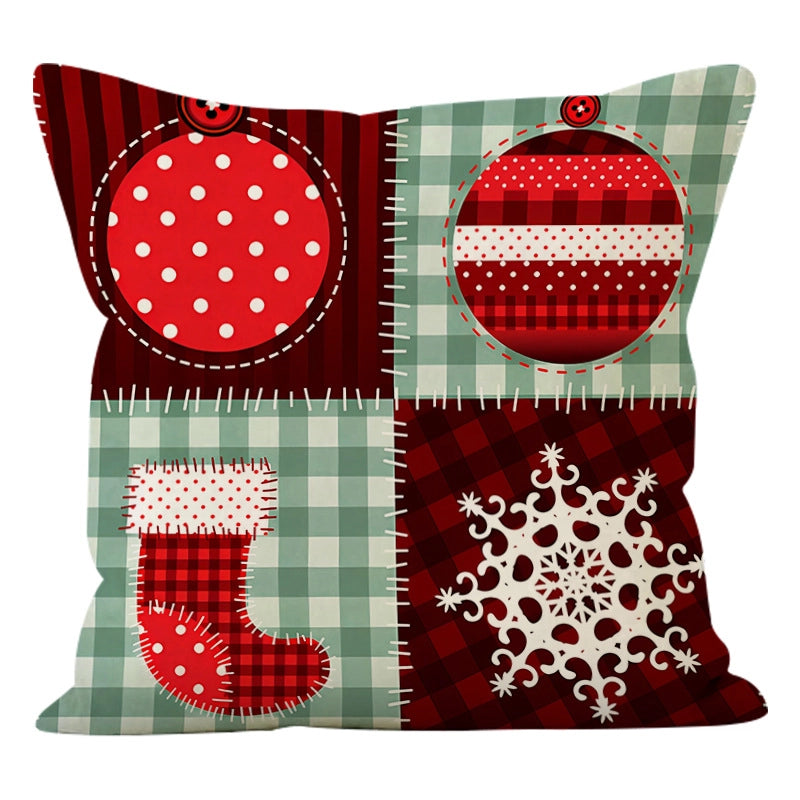 Classic Style Christmas Tree Snowflake Linen Pillow Cases Couch & Sofa Decor