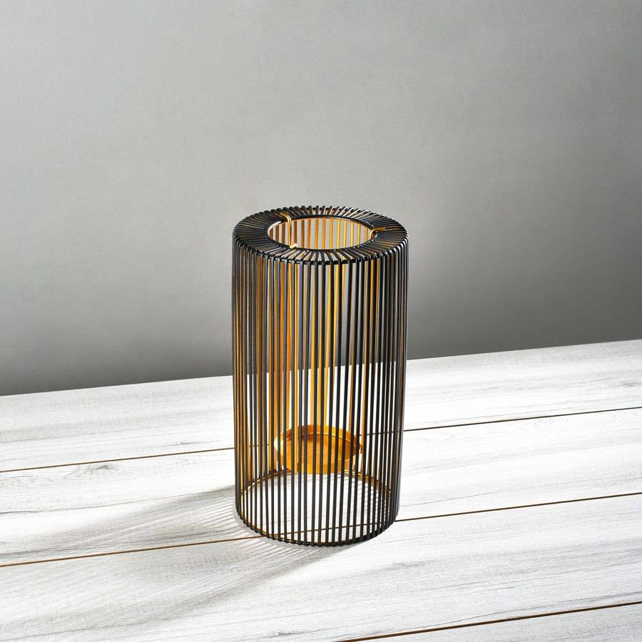 Lines Candle Holder Large - Black Gold