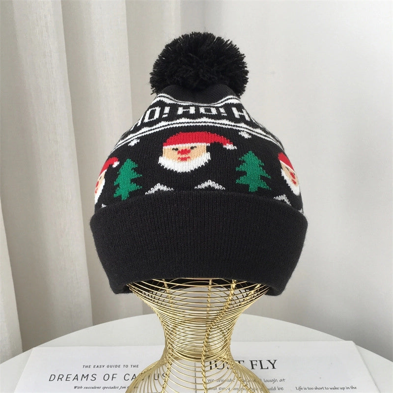Unisex Fashion Christmas Tree Santa Claus Letter Knit Winter Scarves