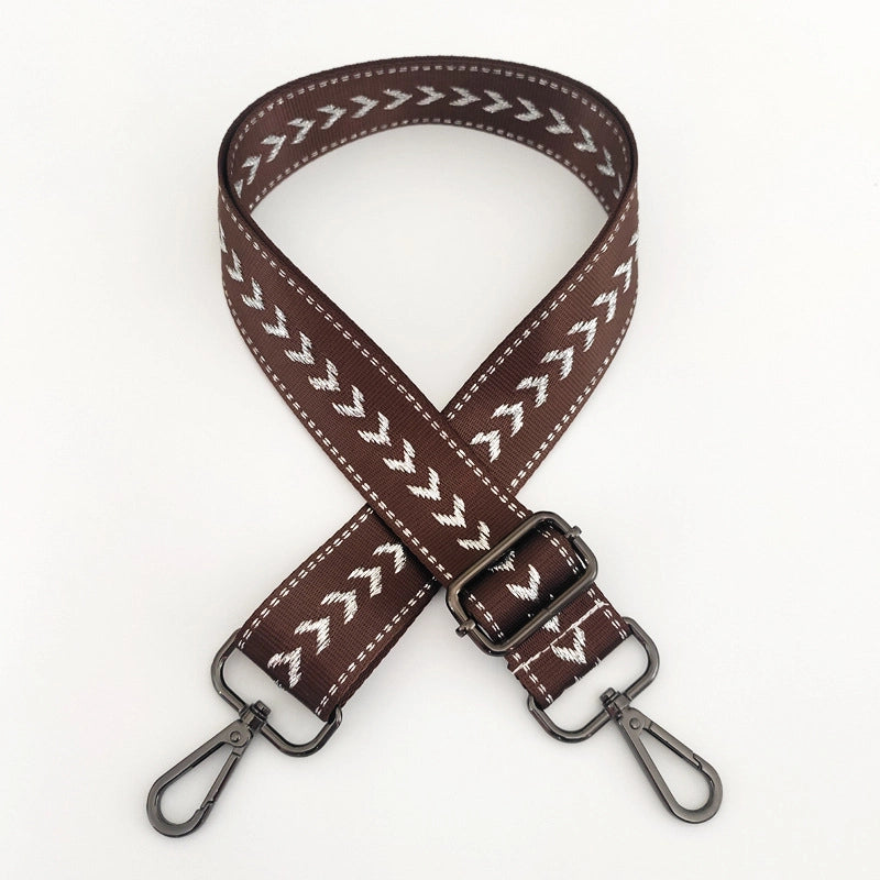 New Nylon Silver String Arrow Wide Shoulder Strap Adjustable Shoulder Crossbody Women Bag Accessories Bag Strap Replacement Long Strap