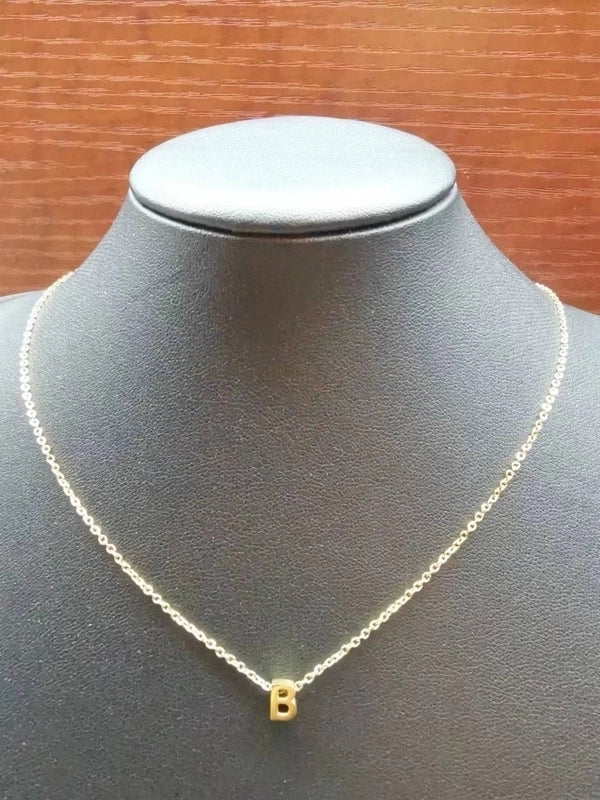 Minimalist Letter Stainless Steel Carving Necklace