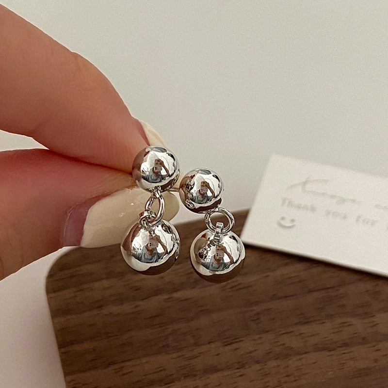 1 Pair Ig Style Minimalist Round Solid Color Plating Copper Drop Earrings