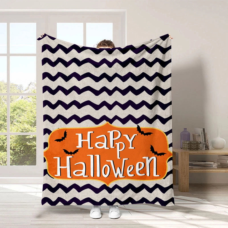 Halloween Cute Pumpkin Letter Bat Polyester Blanket Couch & Sofa Decor