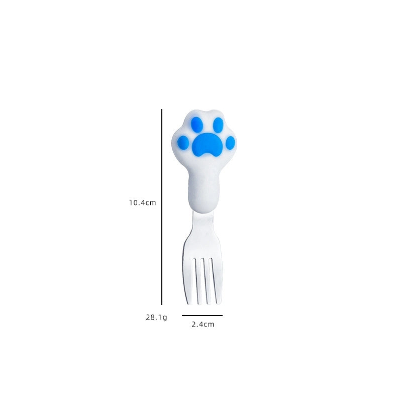 Cute Cat Stainless Steel Plastic Silica Gel Tableware