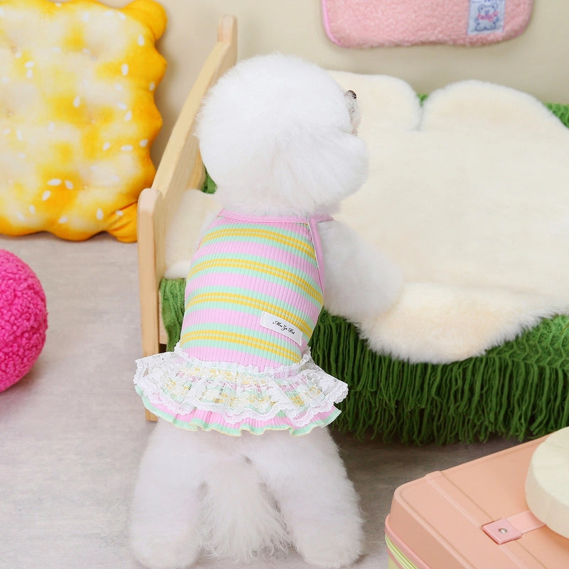 Casual Polyester Stripe Pet Clothing