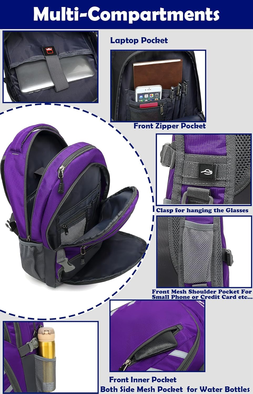 ProEtrade Backpack Bookbag for College Laptop Travel,Fit Laptop Up to 15.6 inch with USB Charging Port Multi Compartment Anti theft, Gift for Women Men (Galaxy)