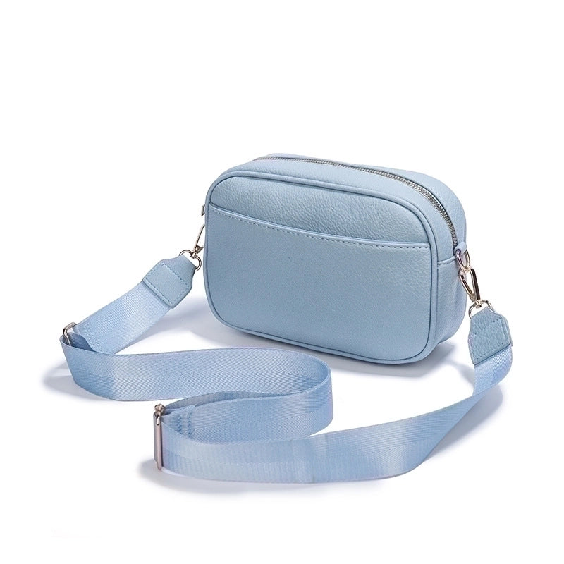 Women's Small Pu Leather Solid Color Basic Square Zipper Crossbody Bag