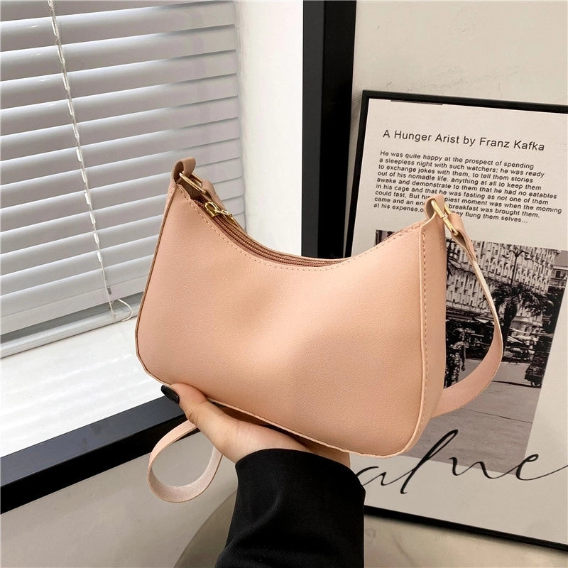 Women's Medium Pu Leather Solid Color Elegant Square Zipper Square Bag