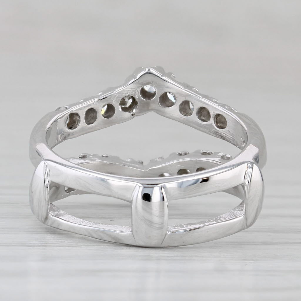 0.35ctw Diamond Ring Jacket Guard Wedding Band Bridal 14k White Gold Size 6.5