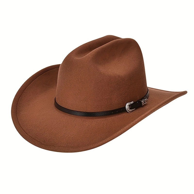 New Western Cowboy Hat Woolen Top Hat Big Brim Hat Minority Style Jazz Hat