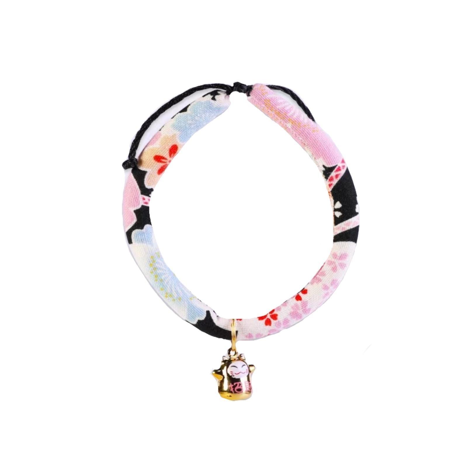 Waves And Flowers Japanese Style Pet Collar