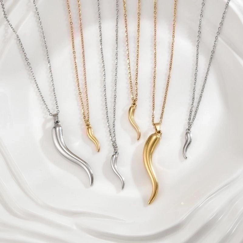 Stainless Steel 18K Gold Plated Minimalist Plating Solid Color Necklace