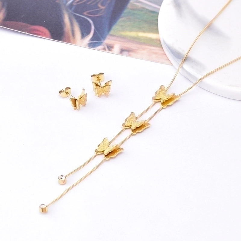Titanium Steel Minimalist Plating Butterfly Titanium Steel Pendant Necklace