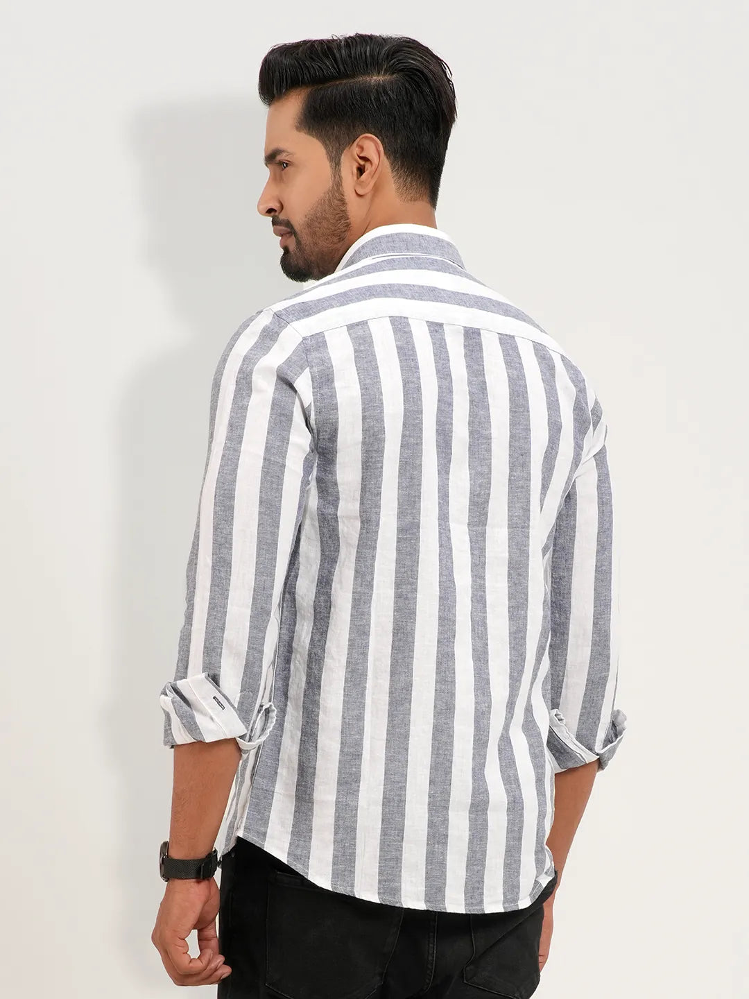 Men's Ash Stripe Full Sleeve Casual Shirt