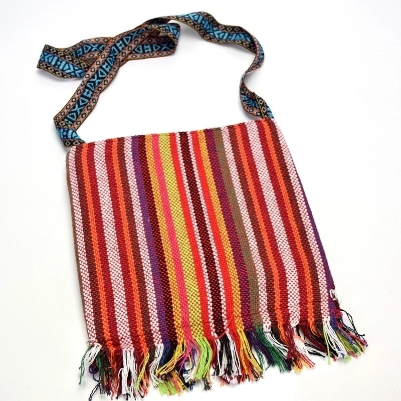 Women's Small Cotton Flower Ethnic Style Square Zipper Crossbody Bag