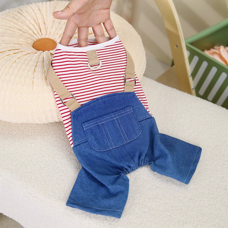 Pet Dog Four-leg Pants Pet Dog Homewear Pet Dog Clothes Spring And Summer New 24 Denim Four-leg Pants