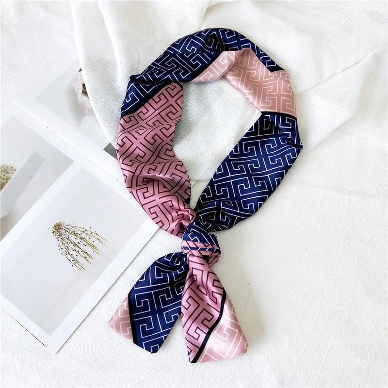 Women's Casual Minimalist Geometric Polka Dots Satin Silk Scarf