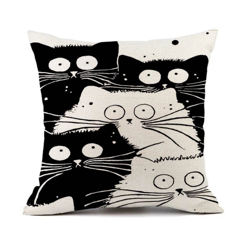 2 Pieces Cute Animal Cat Blended Pillow Cases