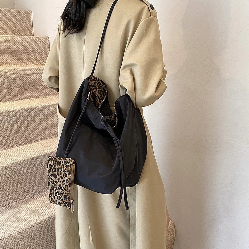 Women's Nylon Leopard Vintage Style Classic Style Square String Bag Sets Crossbody Bag