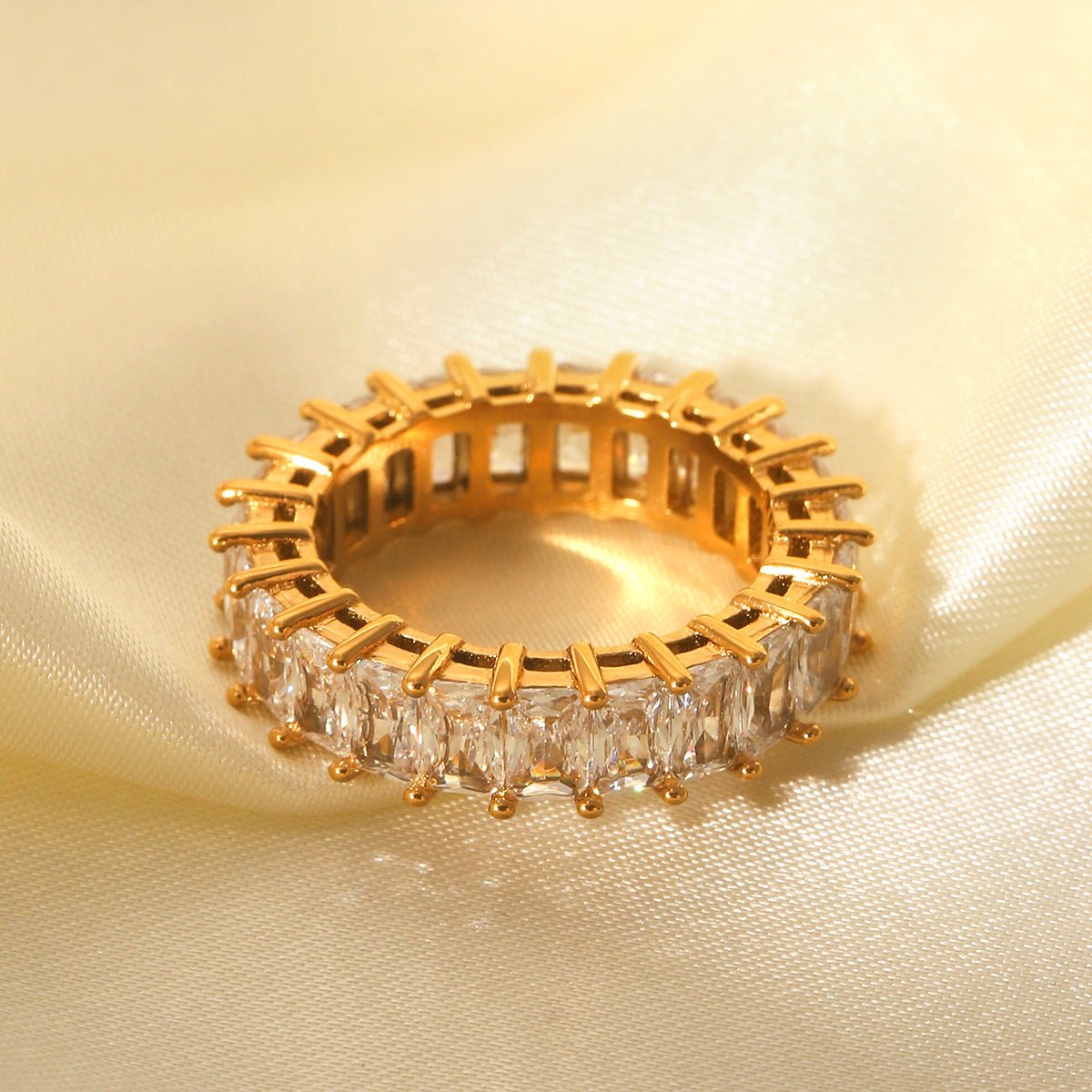 Stainless Steel Ring Inlaid Zircon Ring Female Hand Jewelry Titanium Steel Ring Niche