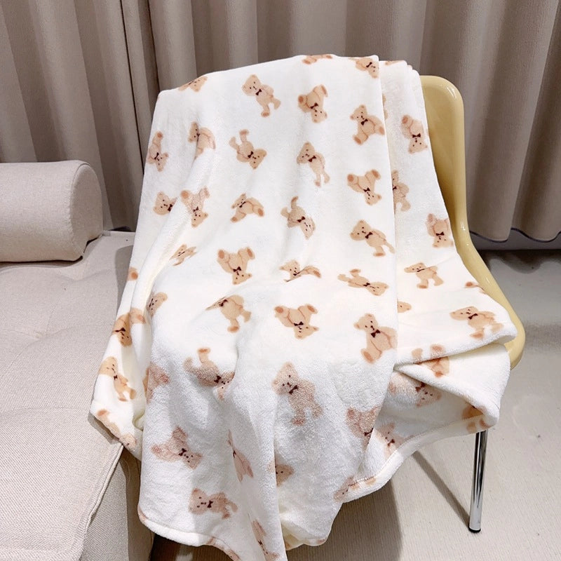In Stock | Style Autumn And Winter Thickened Cartoon Crayon Small New  Casual Plush Blanket Dormitory Bed Sheet