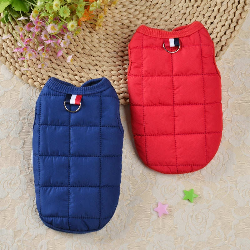 Simple Pet Clothes Dog Cat Clothing Cotton-padded Clothes Teddy Small Dog Marzis Autumn And Winter