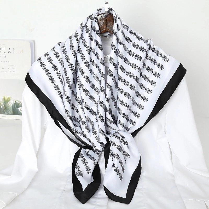 Women's Casual Printing Satin Polyester Silk Scarf