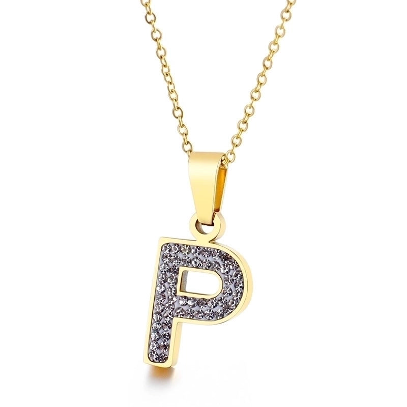Titanium Steel 18K Gold Plated Fashion Plating Letter Necklace