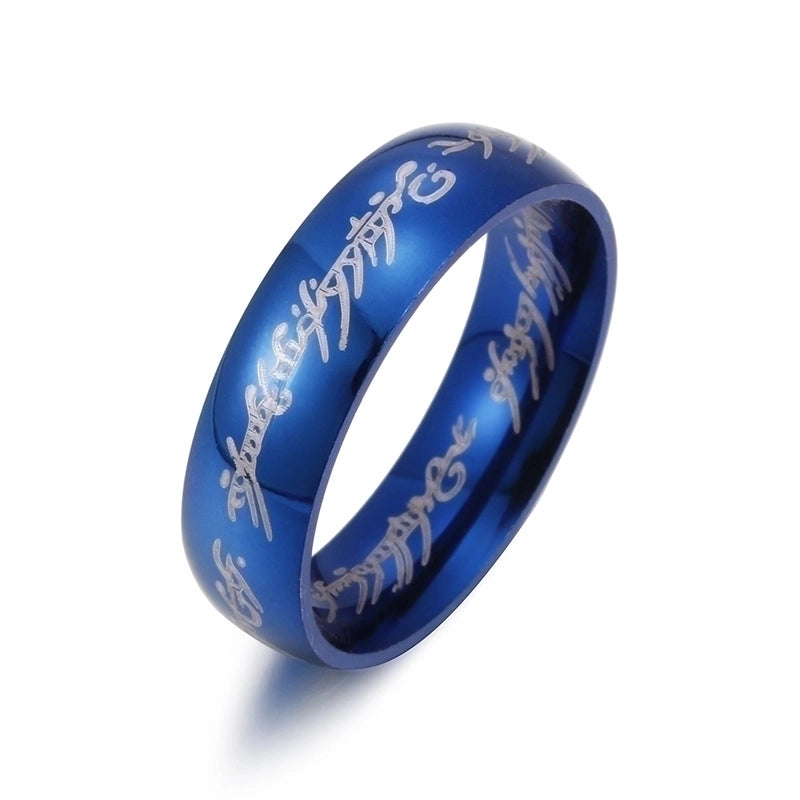 Fashion Letter 201 Stainless Steel Gold Plated Plating Rings