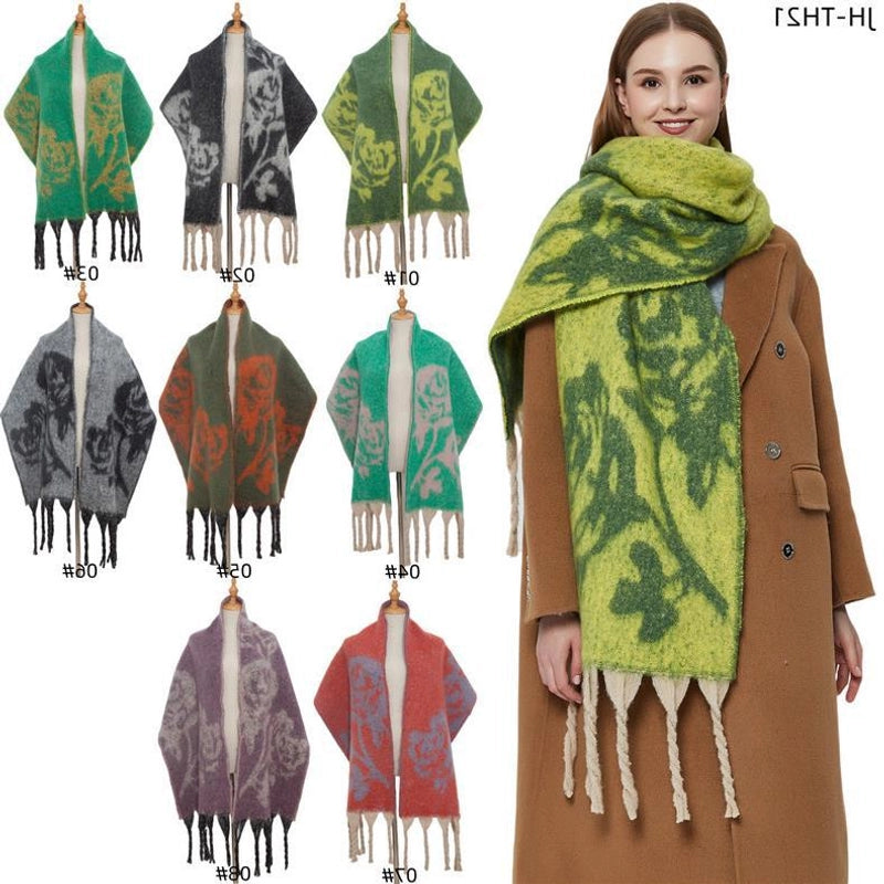 Women's Vintage Style Flower Polyester Scarf