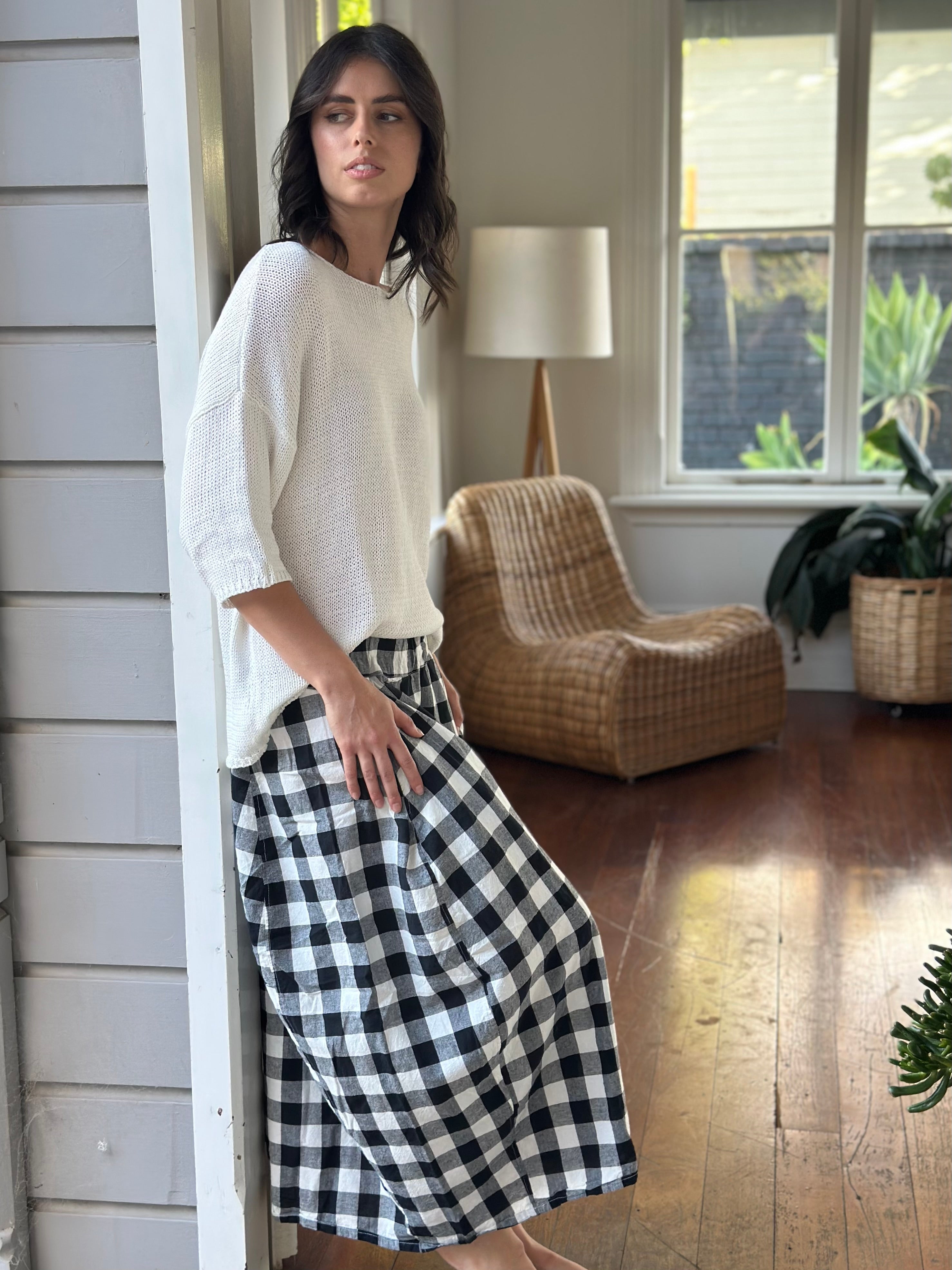 lana skirt - black check
