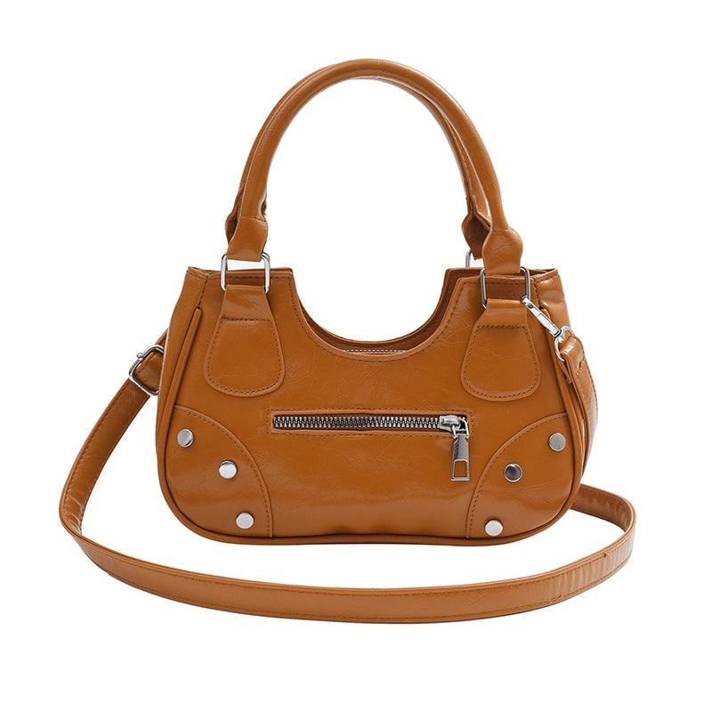 Women's Medium Pu Leather Solid Color Streetwear Zipper Underarm Bag
