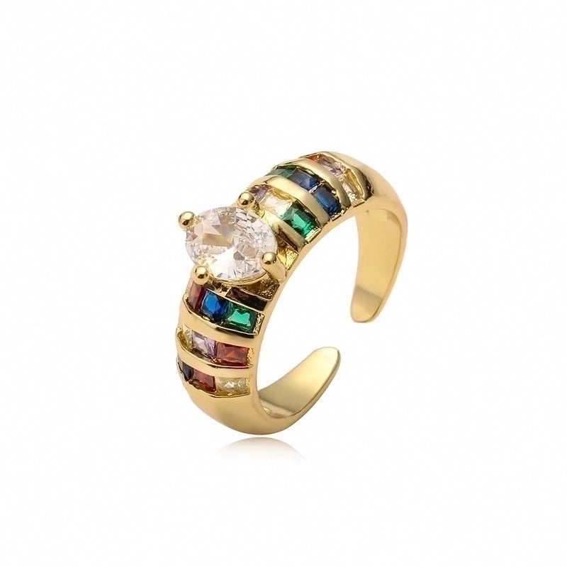 Fashion Heart-shaped Copper Inlaid Zircon Ring