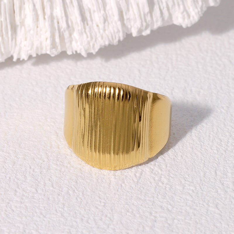 Open Ring Minimalist Stripe Geometric Stainless Steel Electroplating Rings