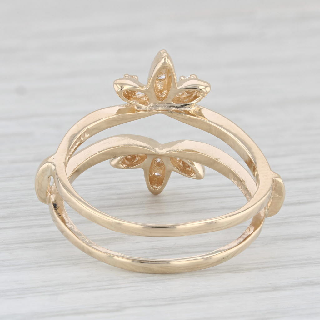 0.12ctw Diamond Ring Jacket Guard 14k Yellow Gold Size 10.75 Bridal
