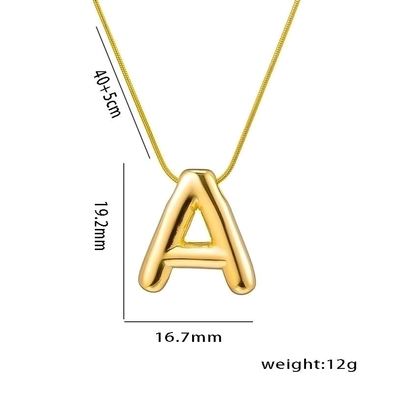 Titanium Steel Minimalist Letter Plating Pendant Necklace