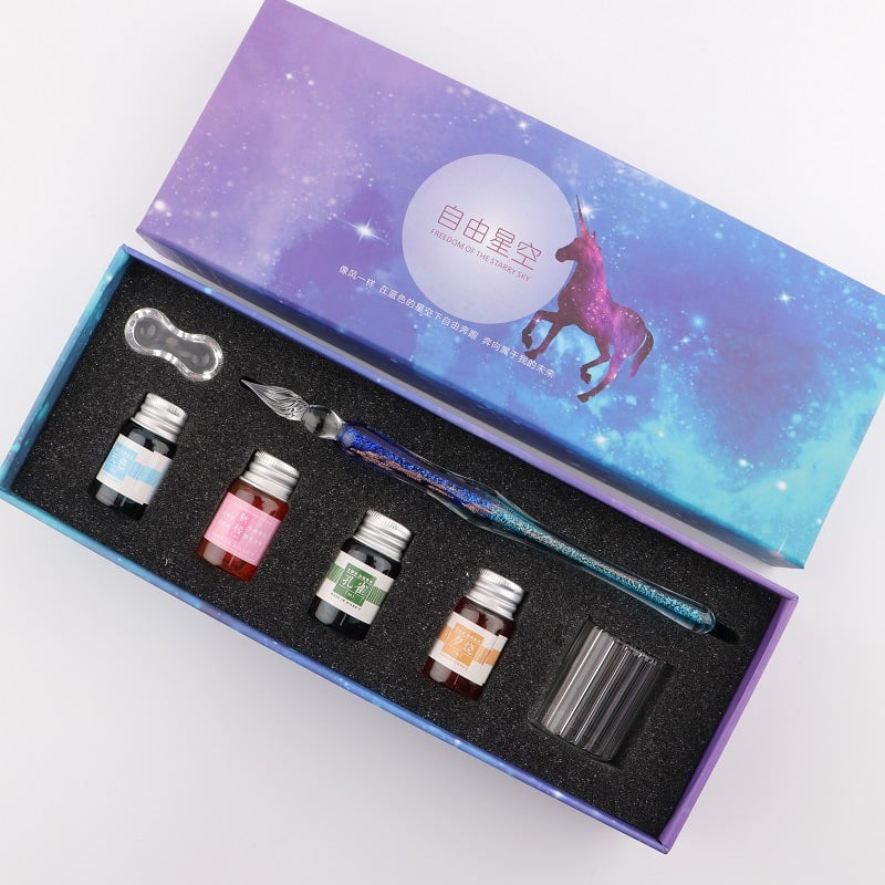 2023 Calligraphy Glass Dip Pen Ink Set