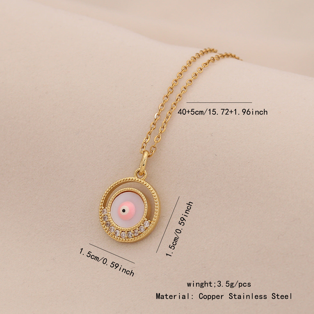 Dripping Oil Eye Pendant Necklace Personalized Stainless Steel Necklace N1516