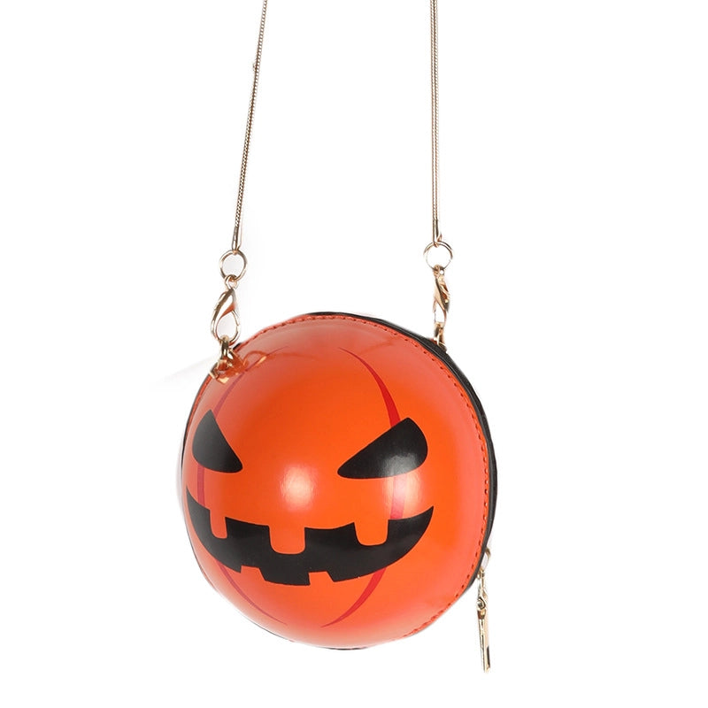 Halloween Women's Pu Leather Pumpkin Cute Zipper Shoulder Bag
